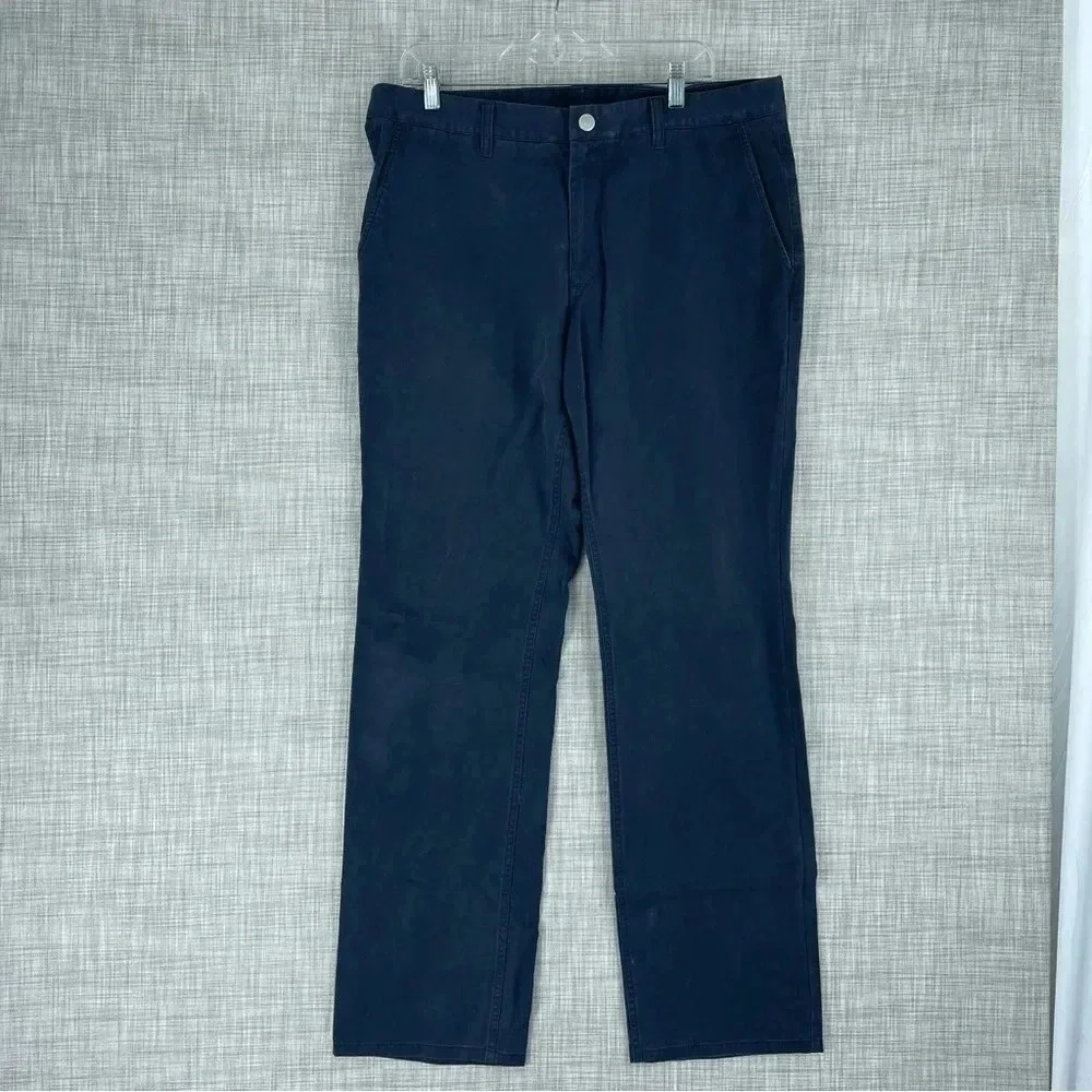 Bonobos Straight Leg pants Mens Size 36x34 navy blue *light fade* 2728